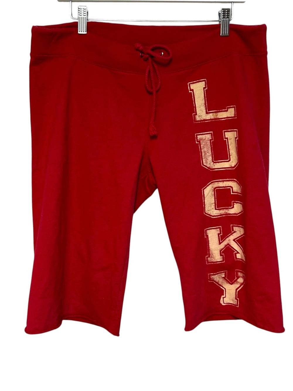Y2K lucky brand L sweatpant cropped jorts vintage Lucky print indie 2000's